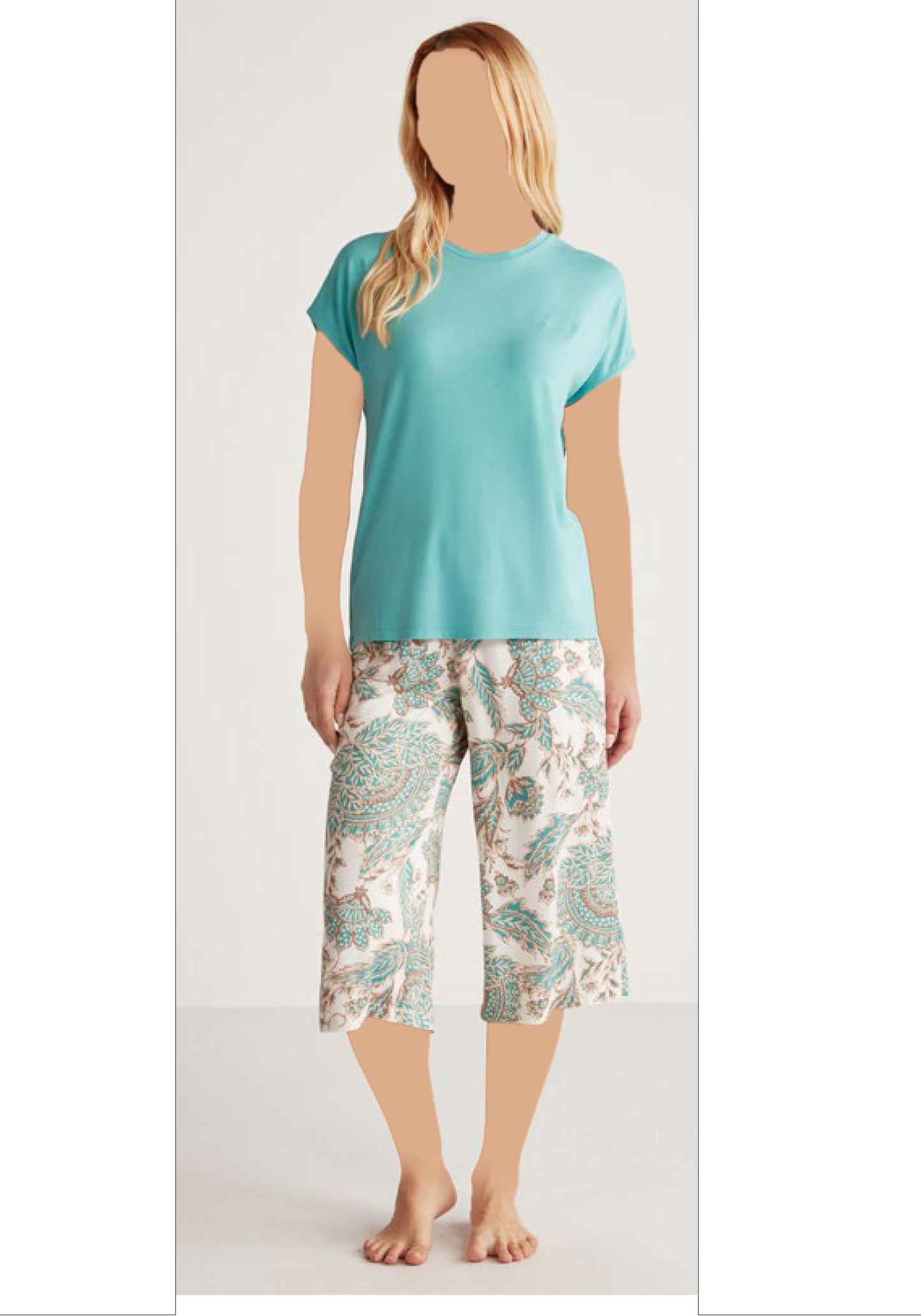 S&L Short Sleeve Capri Set