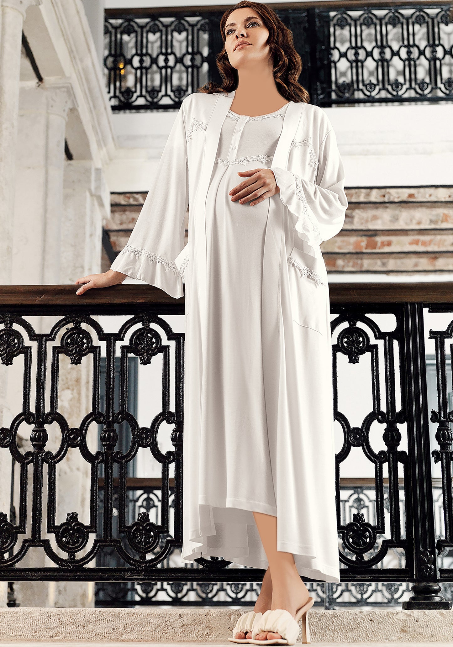 Maternal Long Robe Set