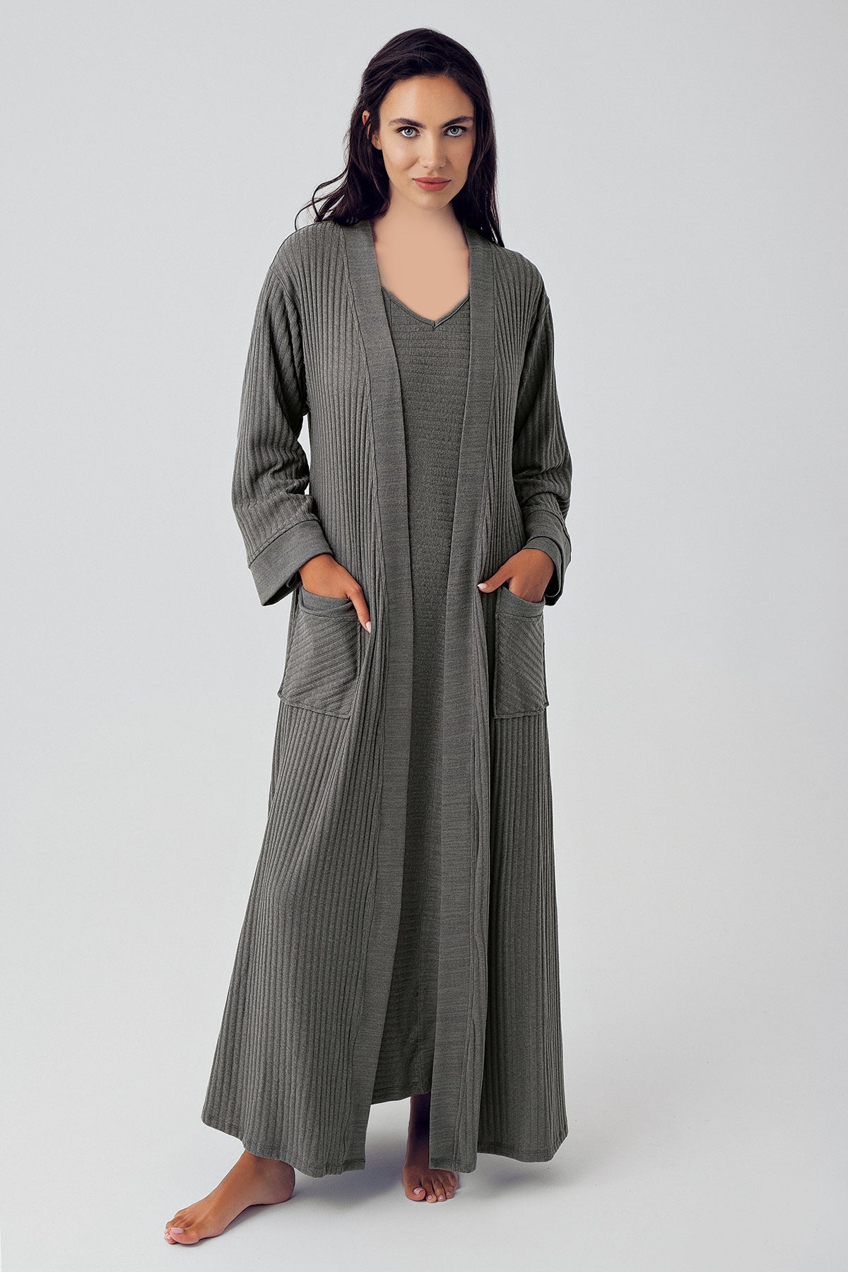 S&L Jacquard 2 Piece Robe Night Gown Set