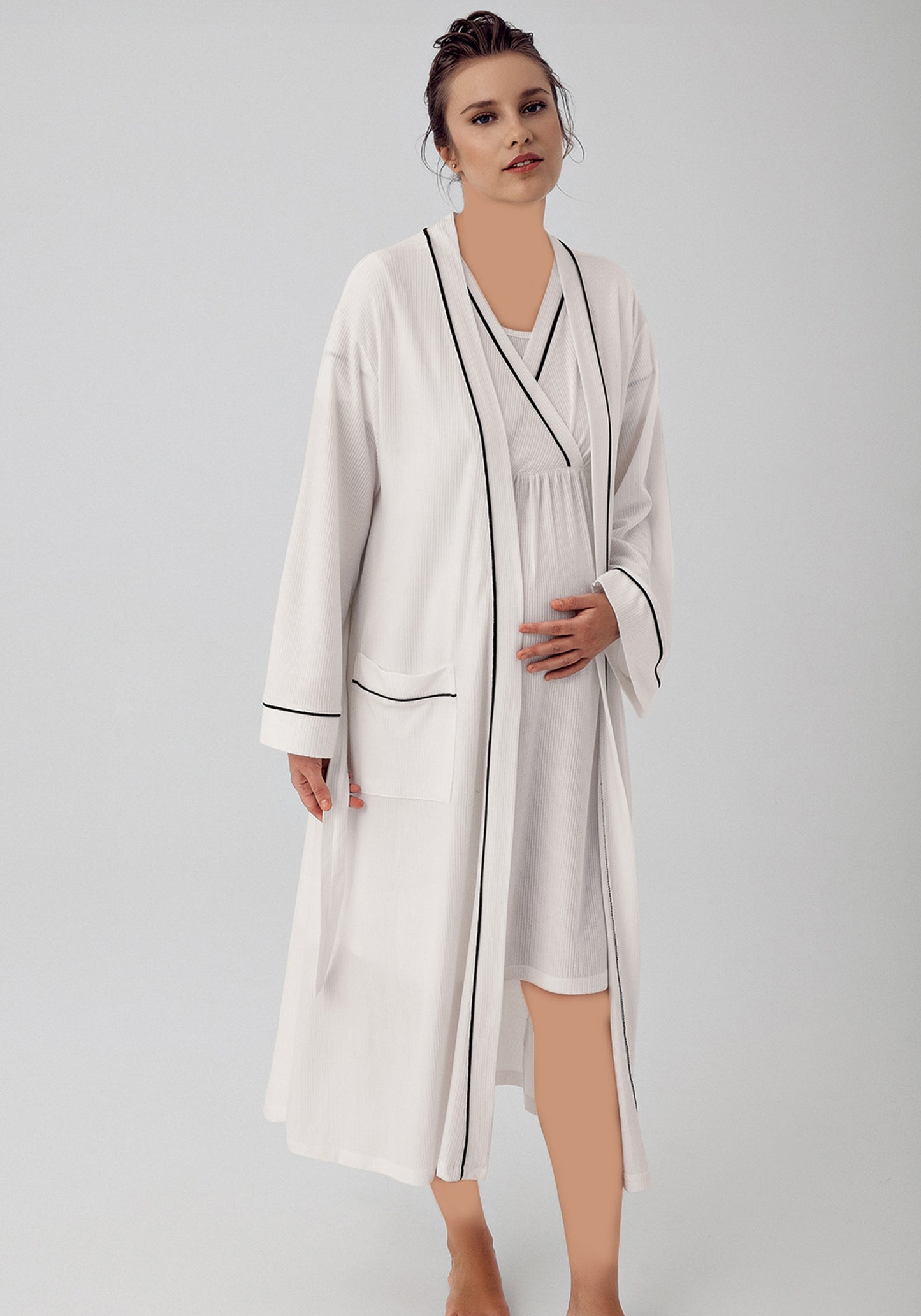 Maternal 2 Piece Robe Night Gown Set