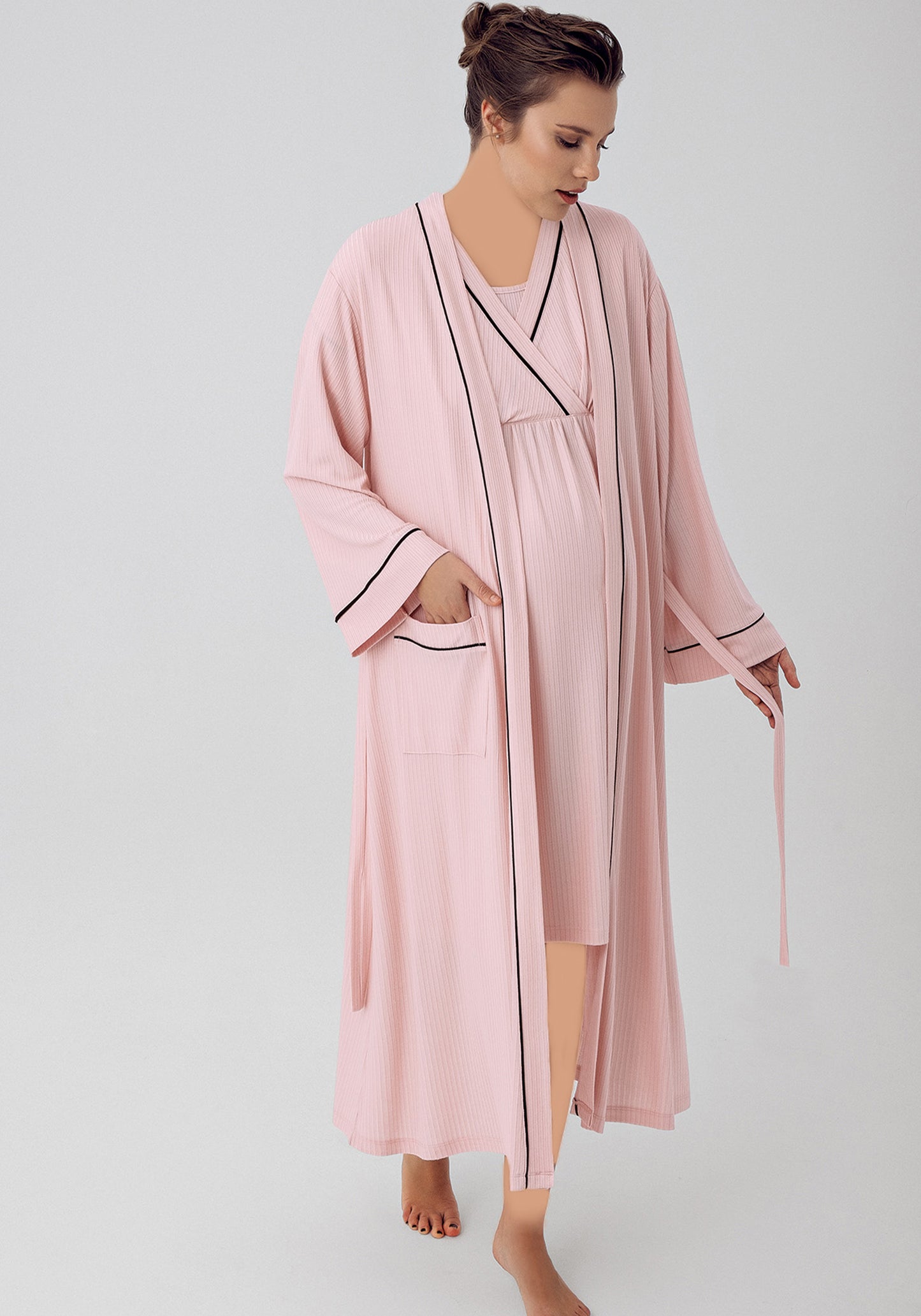 Maternal 2 Piece Robe Night Gown Set