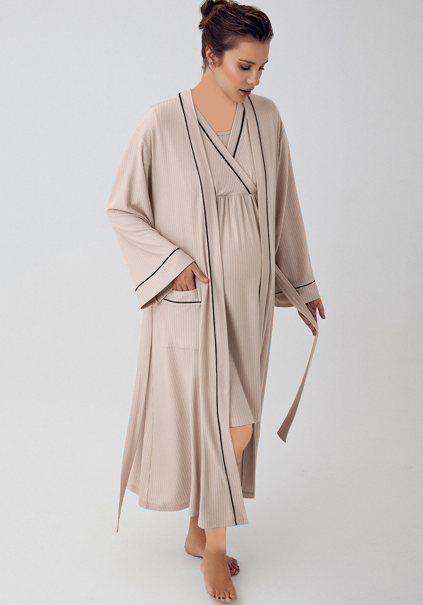 Maternal 2 Piece Robe Night Gown Set