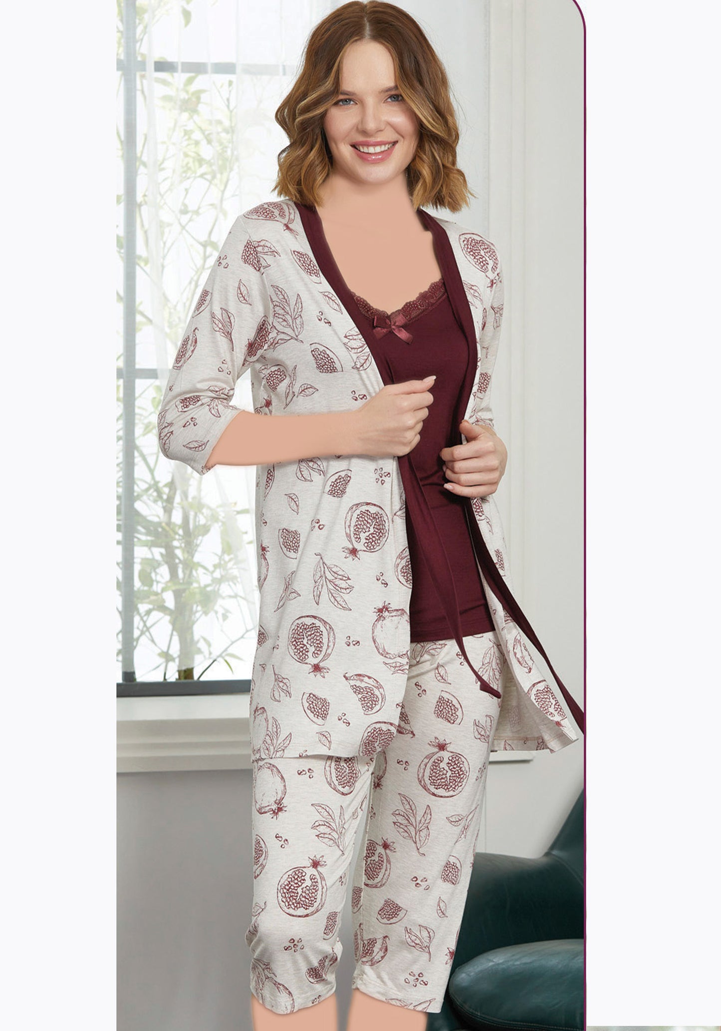 PLUS 3 Piece Capri Set with Robe