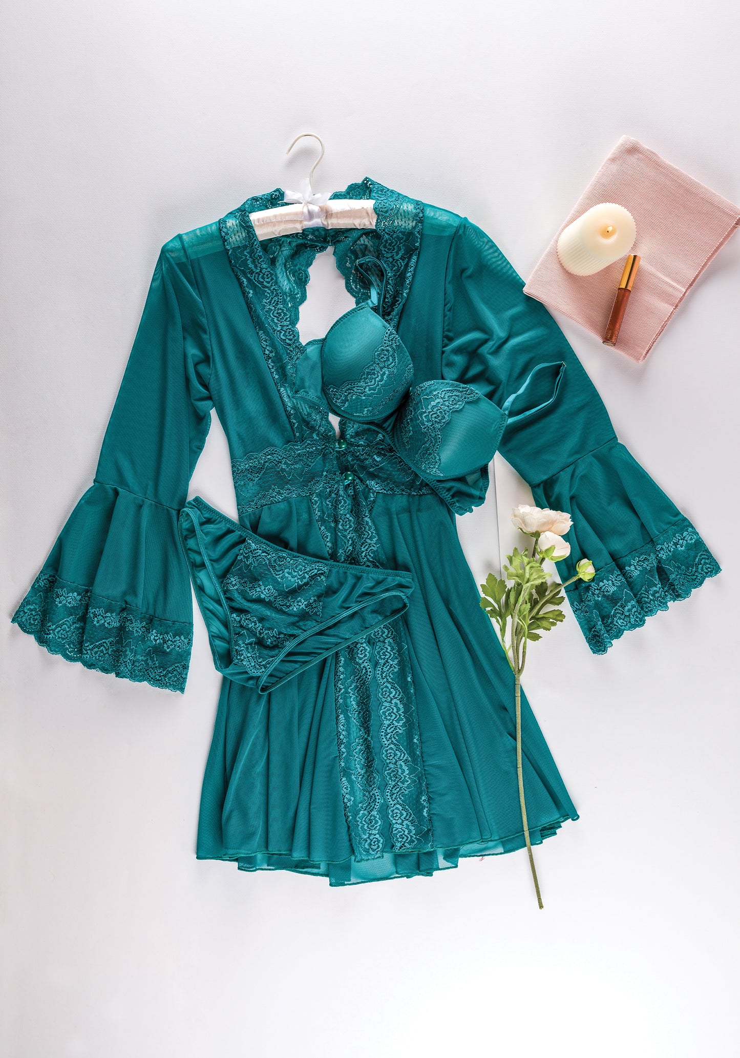 LNGR Satin Robe Set