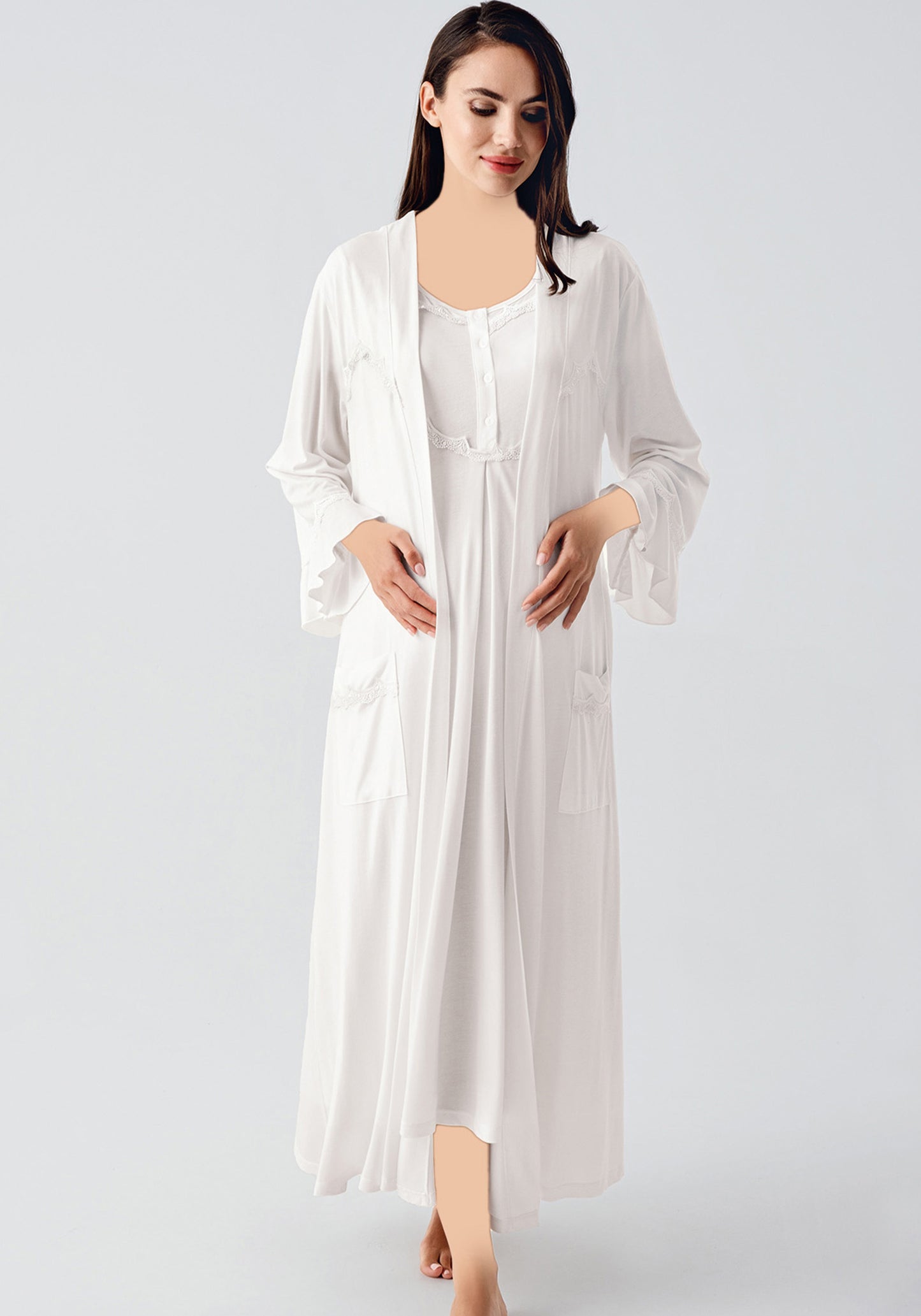 Maternal Long Robe Set