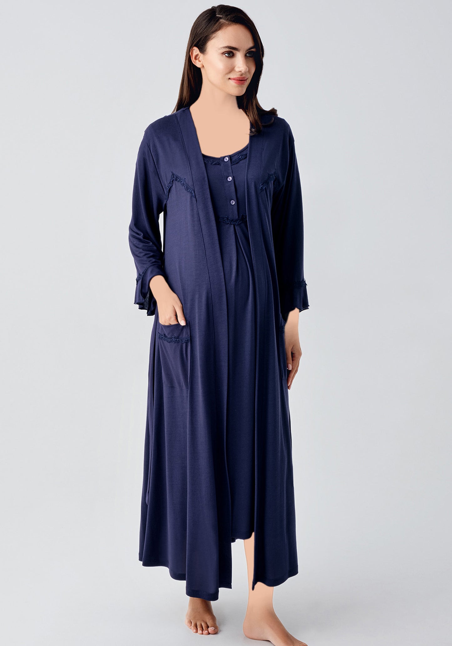 Maternal Long Robe Set