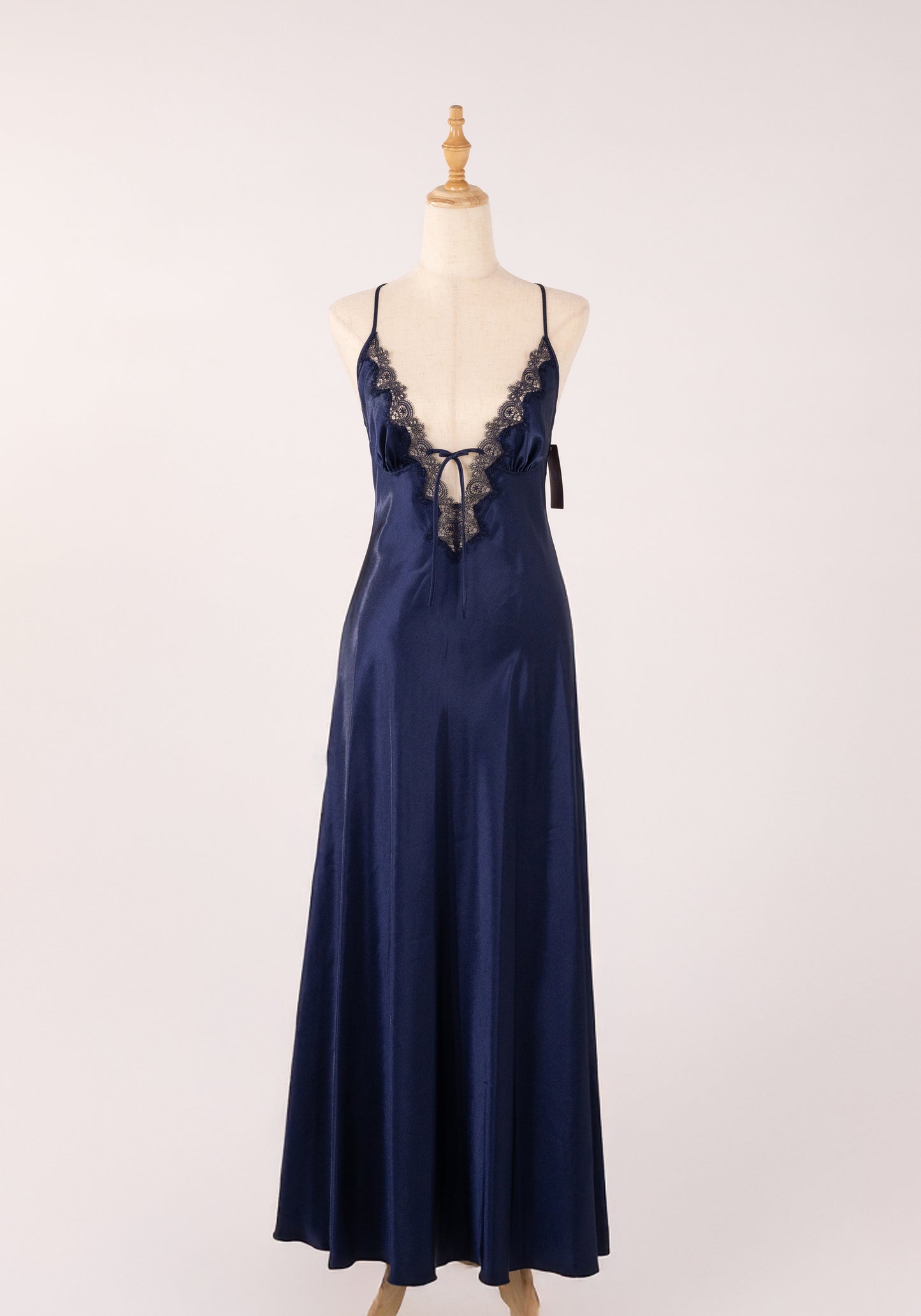 LNGR Satin Long Night Gown Open Back