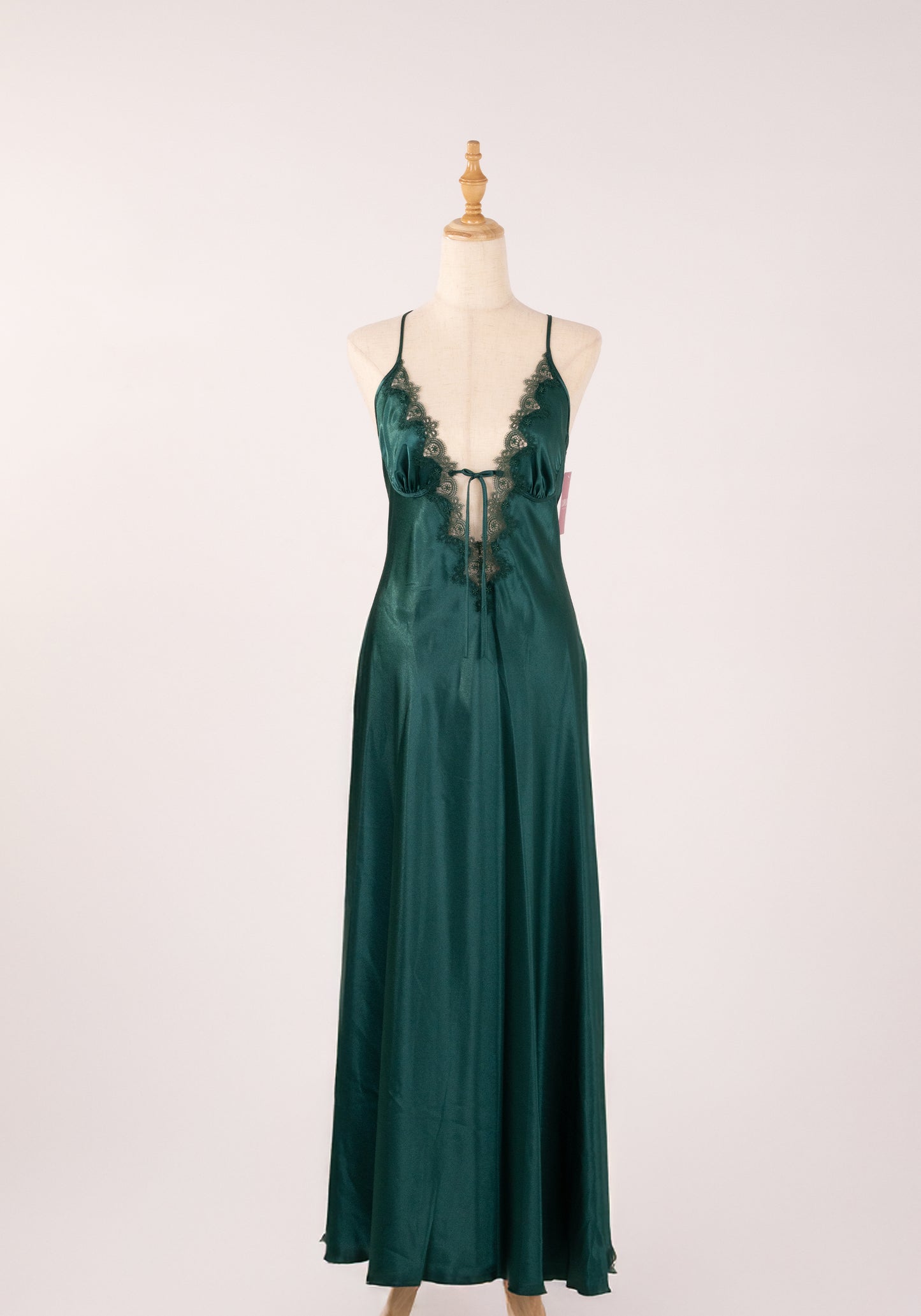 LNGR Satin Long Night Gown Open Back