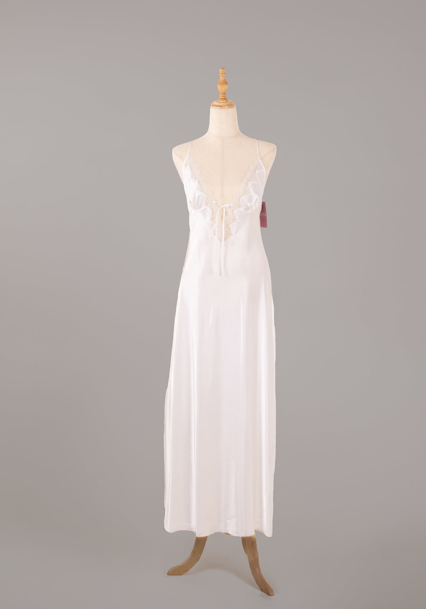 LNGR Satin Long Night Gown Open Back