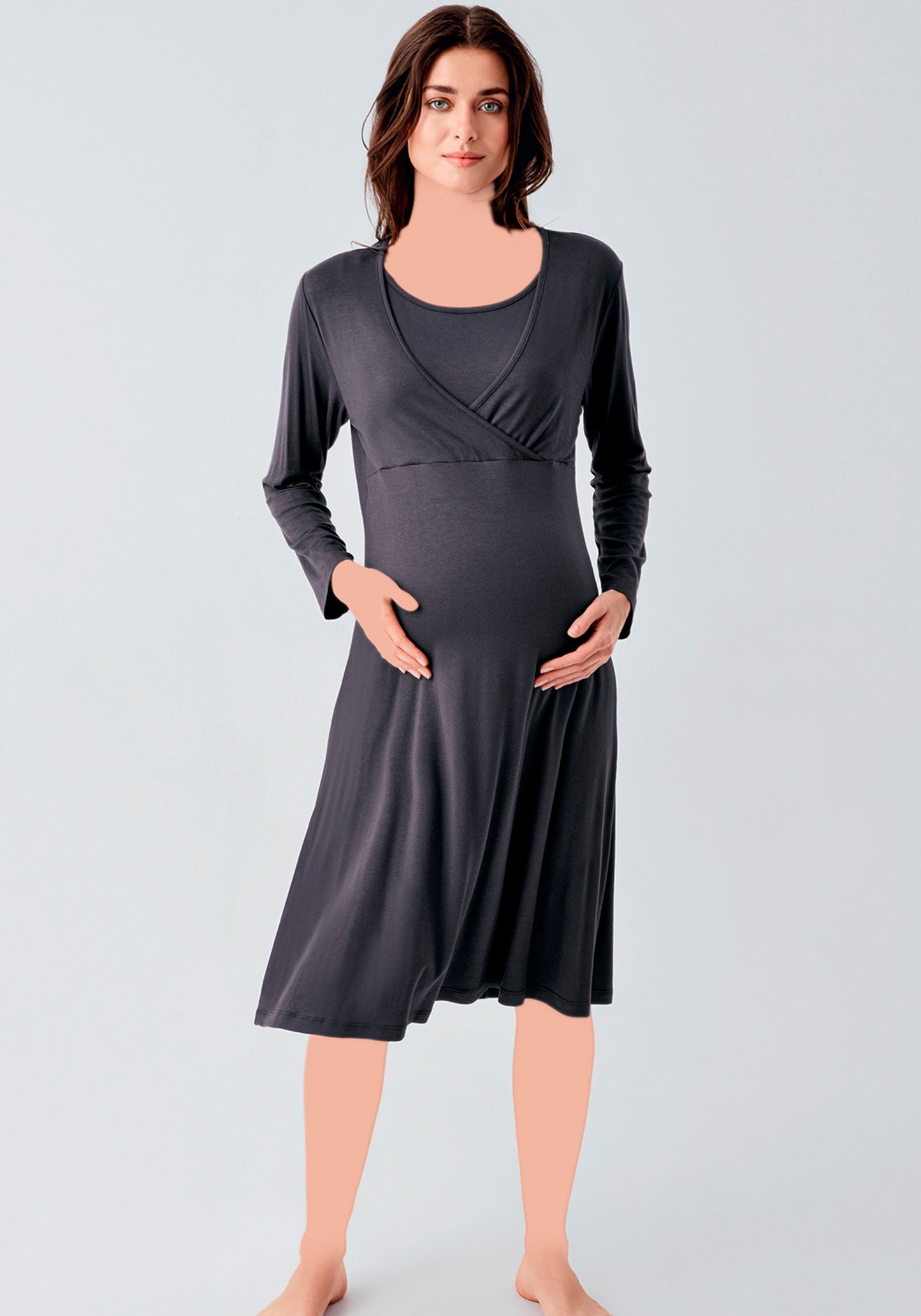 Maternal Long Sleeve Short Nighty