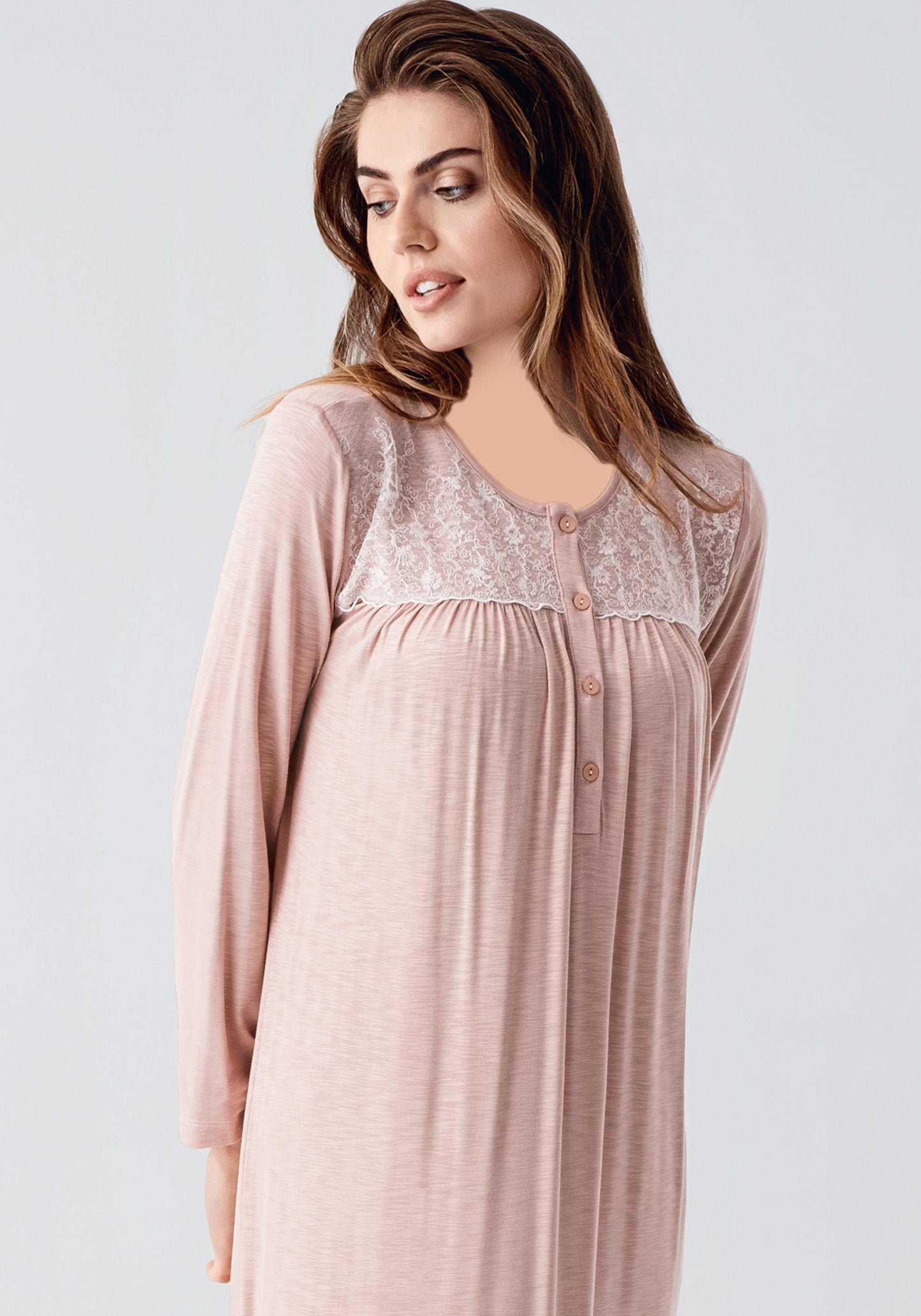 Maternal Long Sleeve Long Nighty