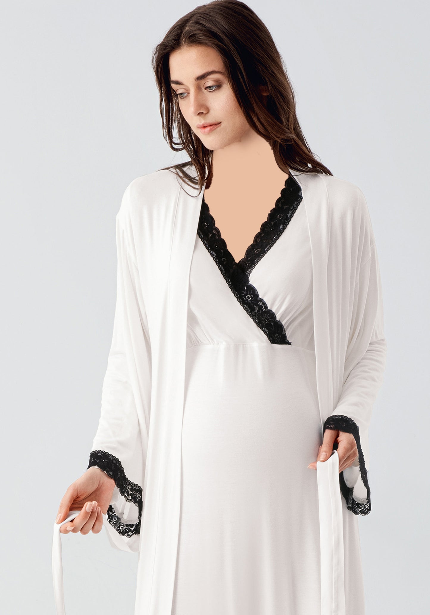 Maternal 2 Piece Robe Nighty Set