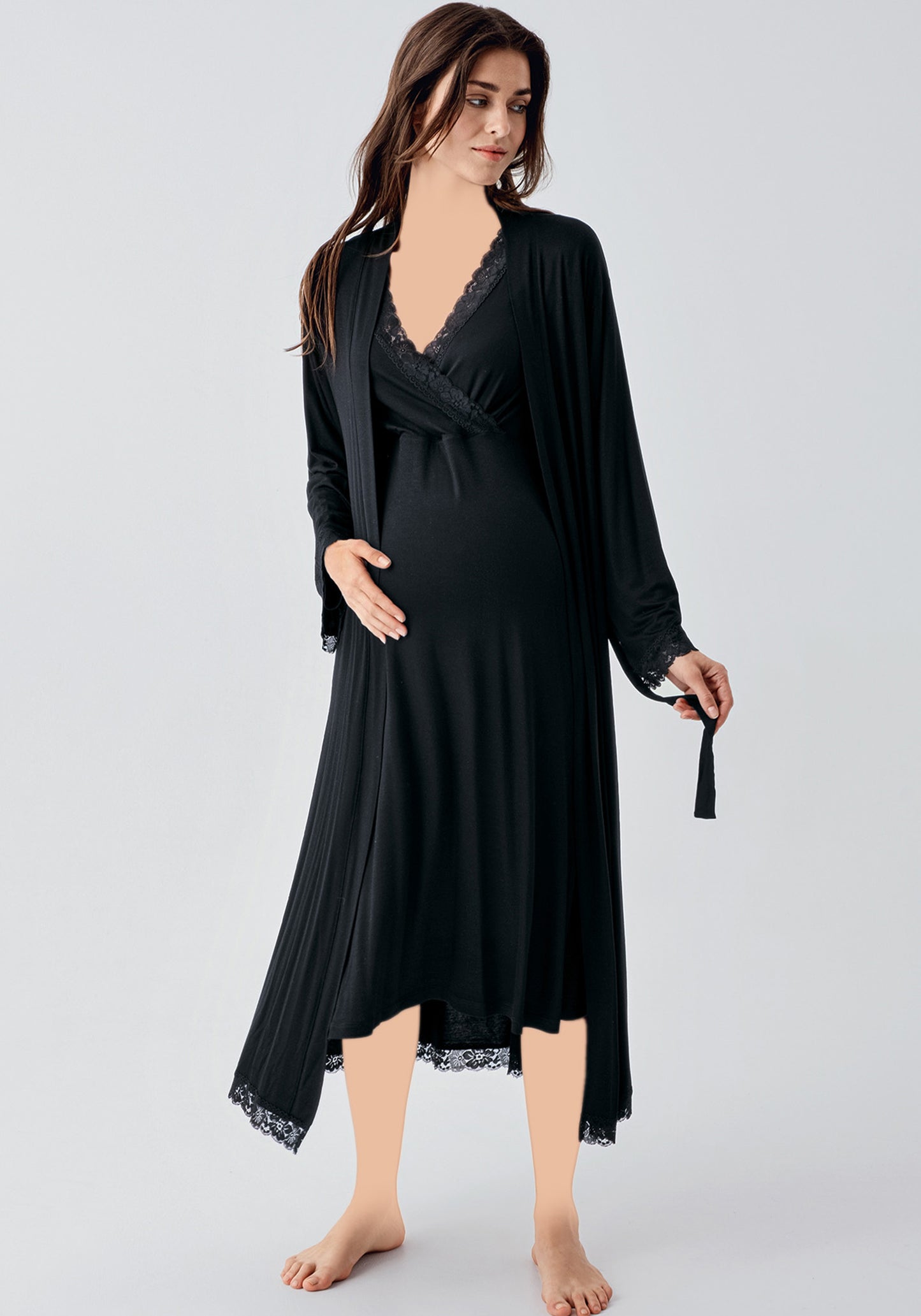 Maternal 2 Piece Robe Nighty Set