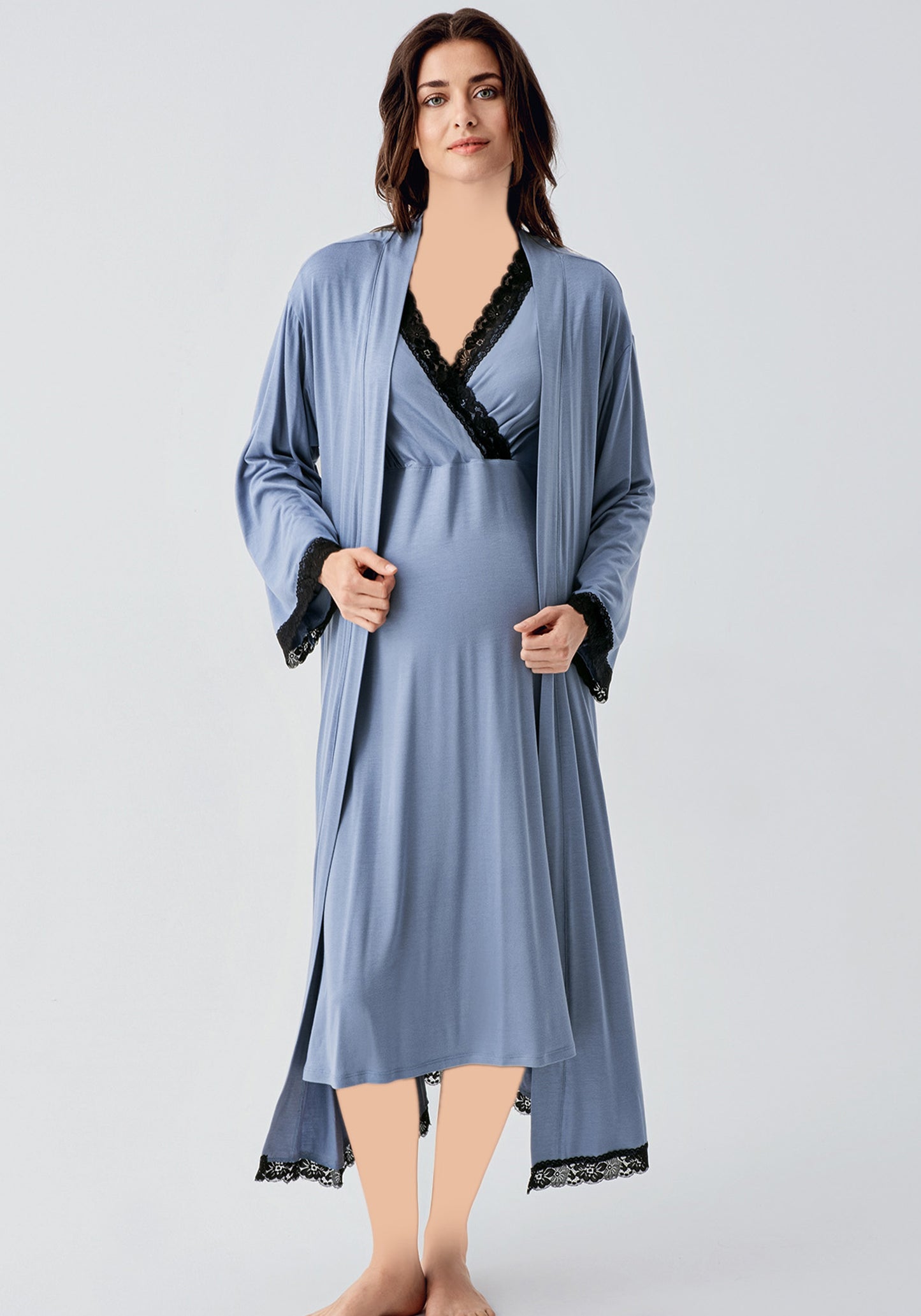 Maternal 2 Piece Robe Nighty Set