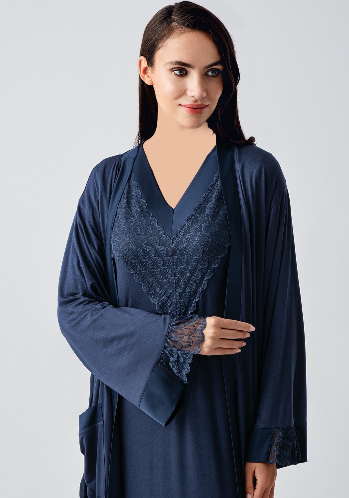 S&L Long Sleeve Long Robe And Night Set