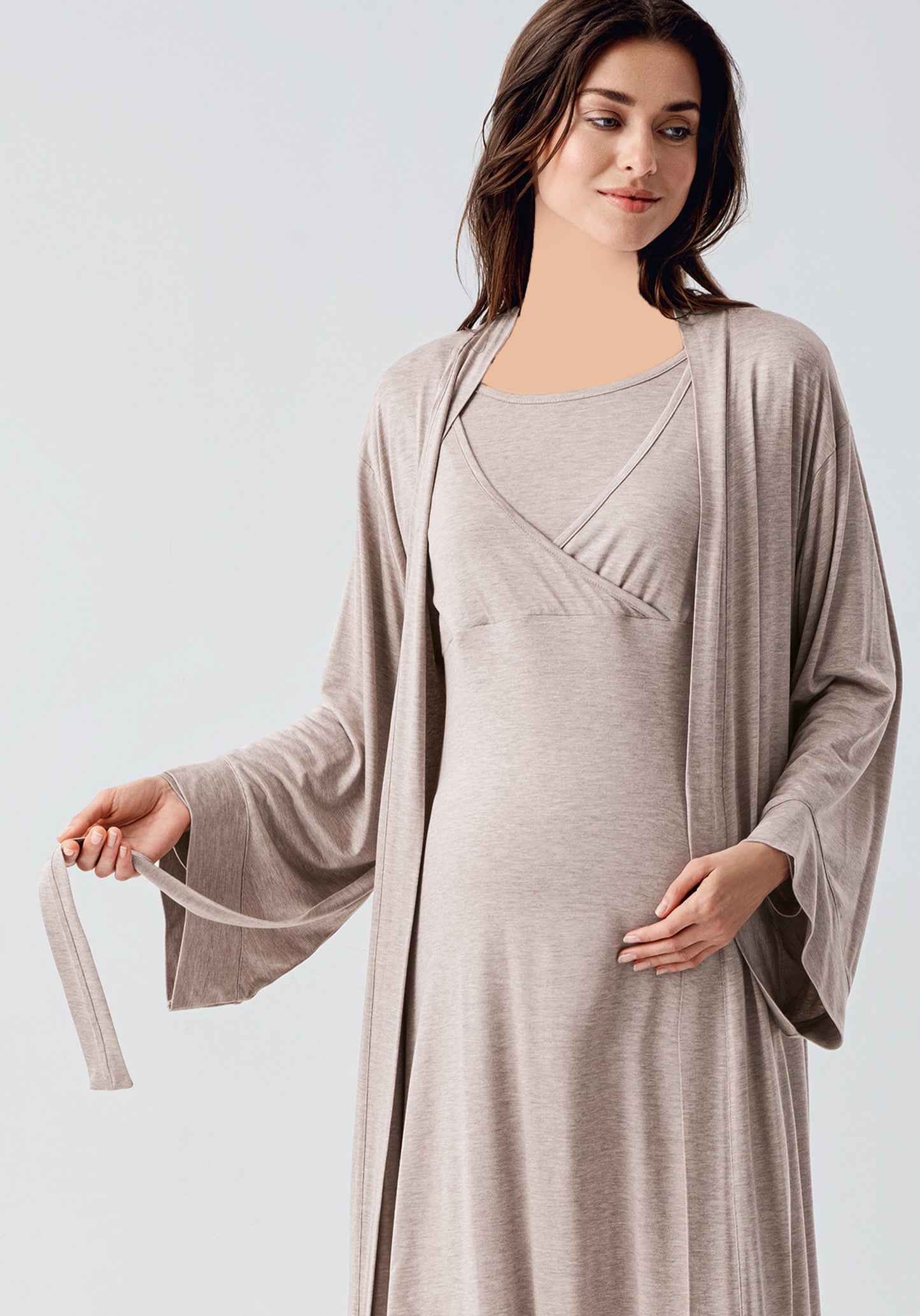 Maternal 2 Piece Robe Nighty Set