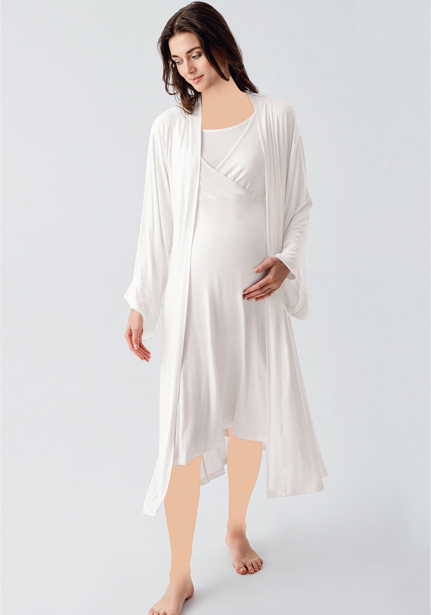 Maternal 2 Piece Robe Nighty Set