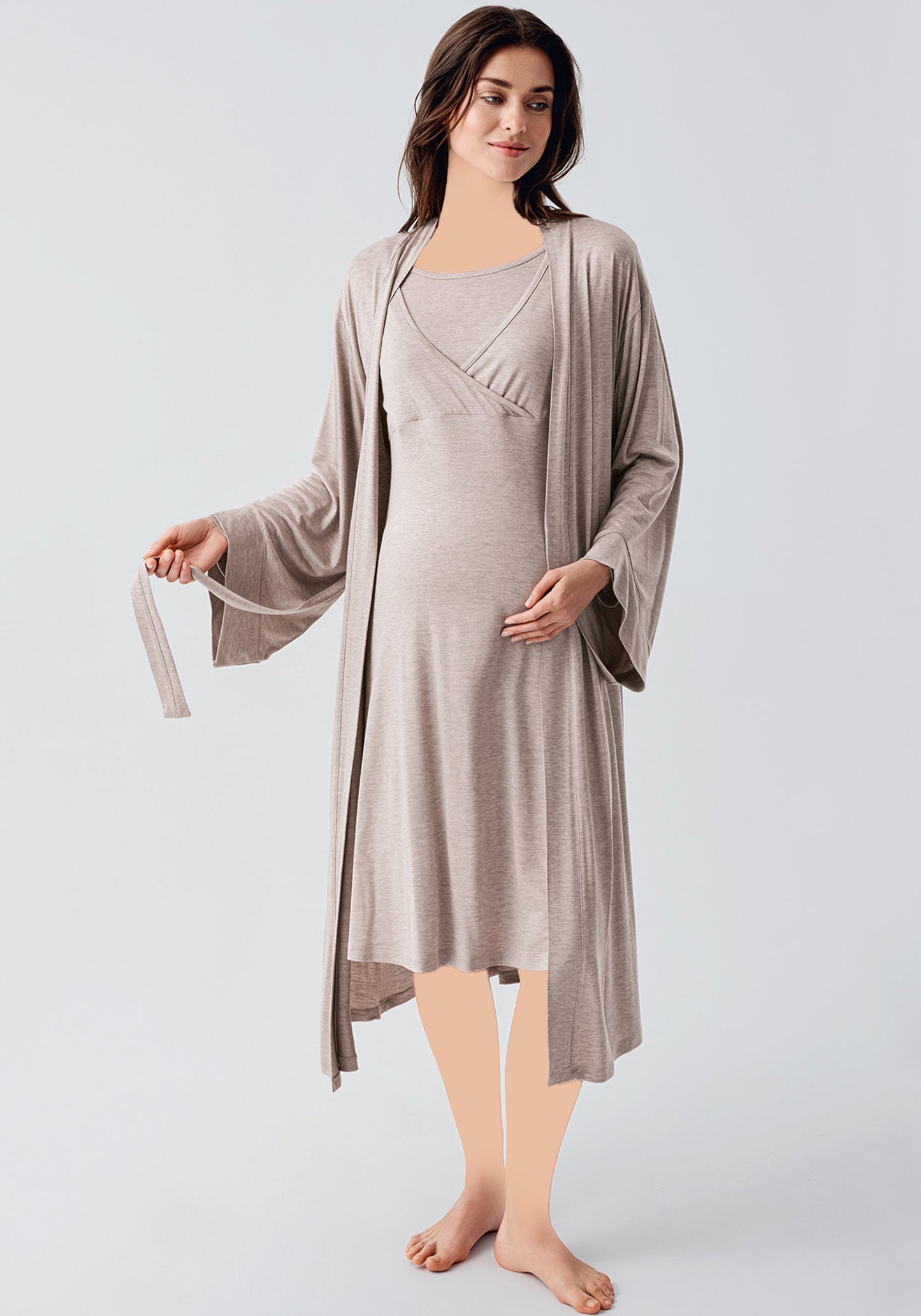 Maternal 2 Piece Robe Nighty Set