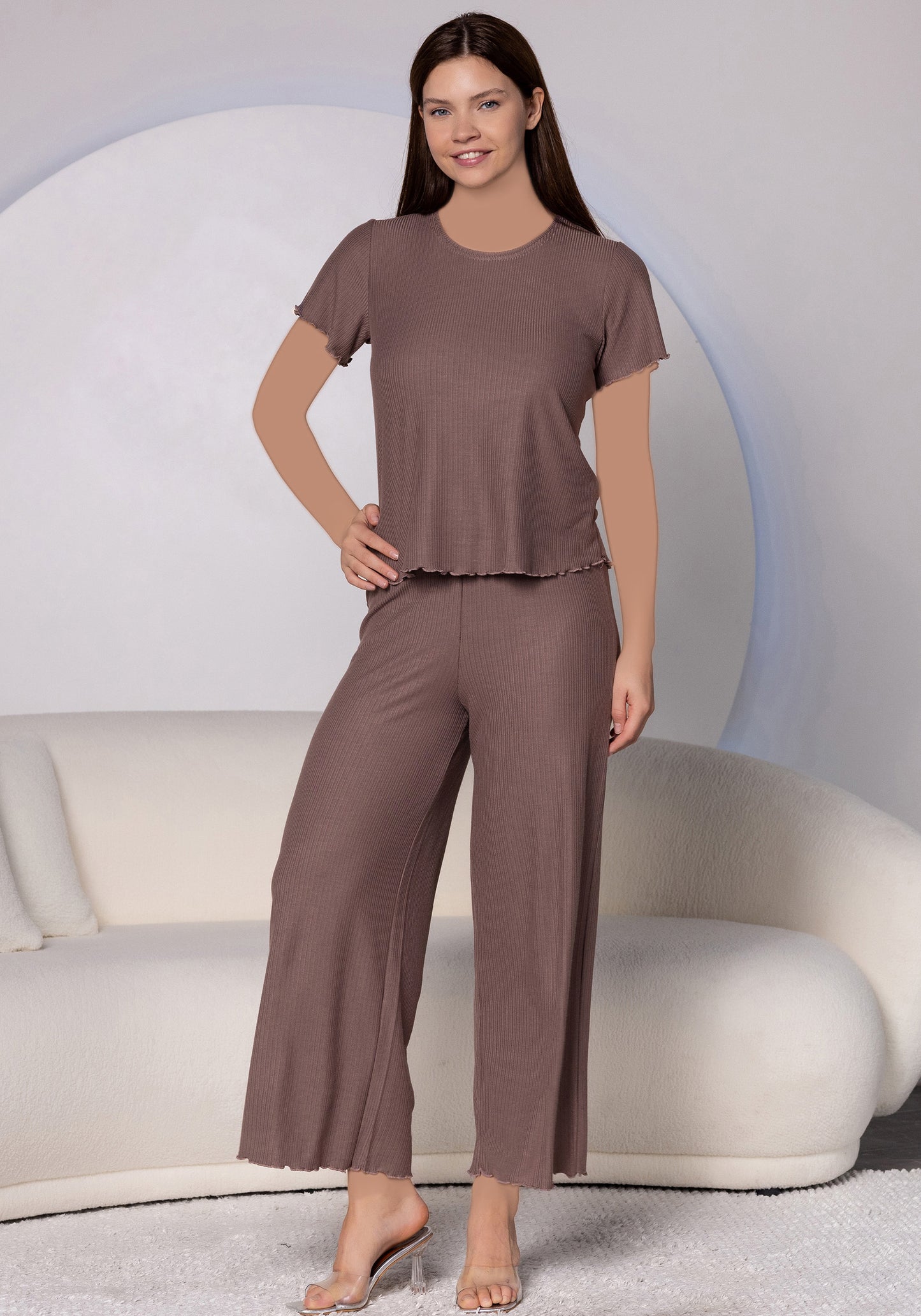 Plus Size Short Sleeve Chords Pajama