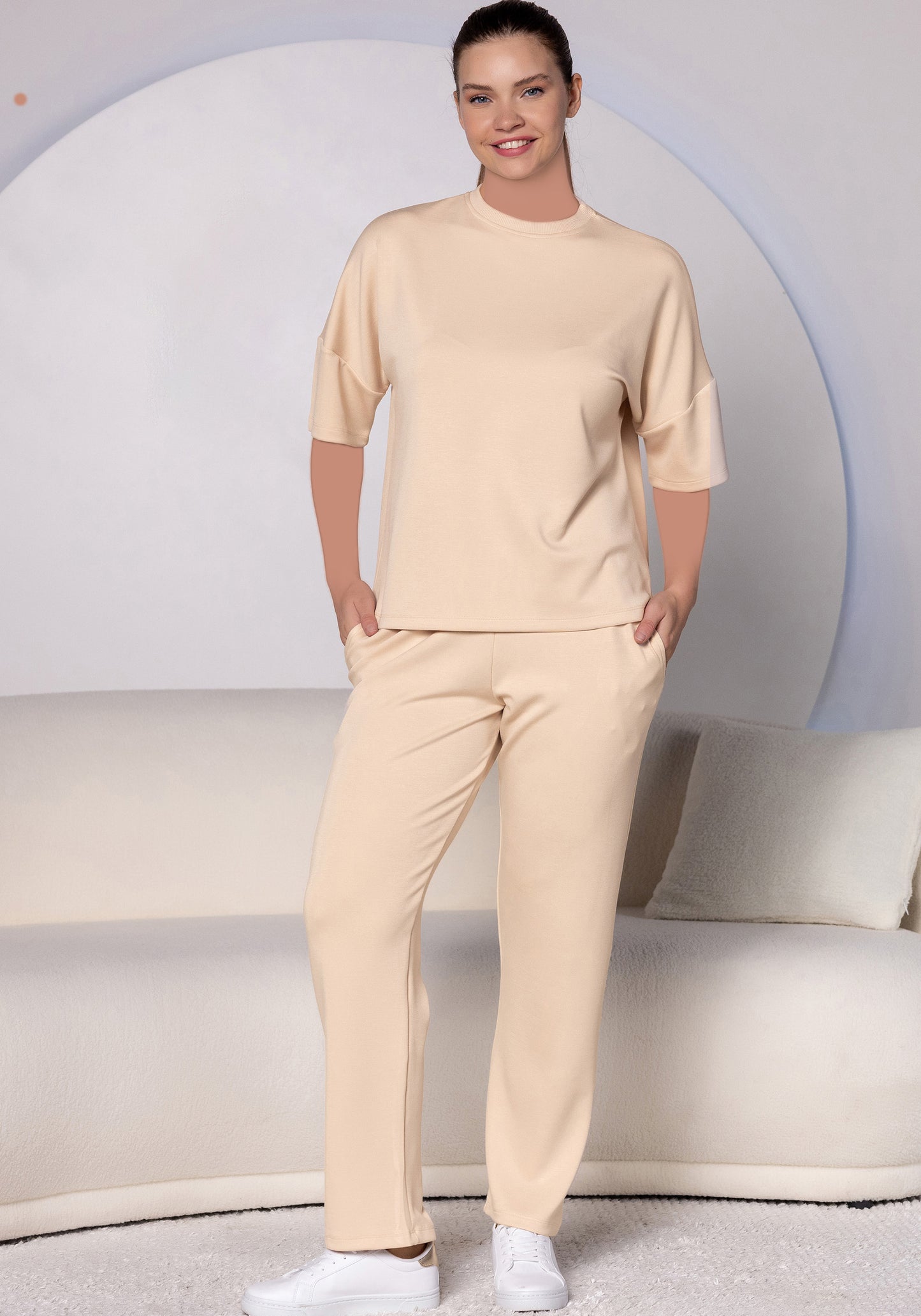 Plus Size Short Sleeve Sports Set