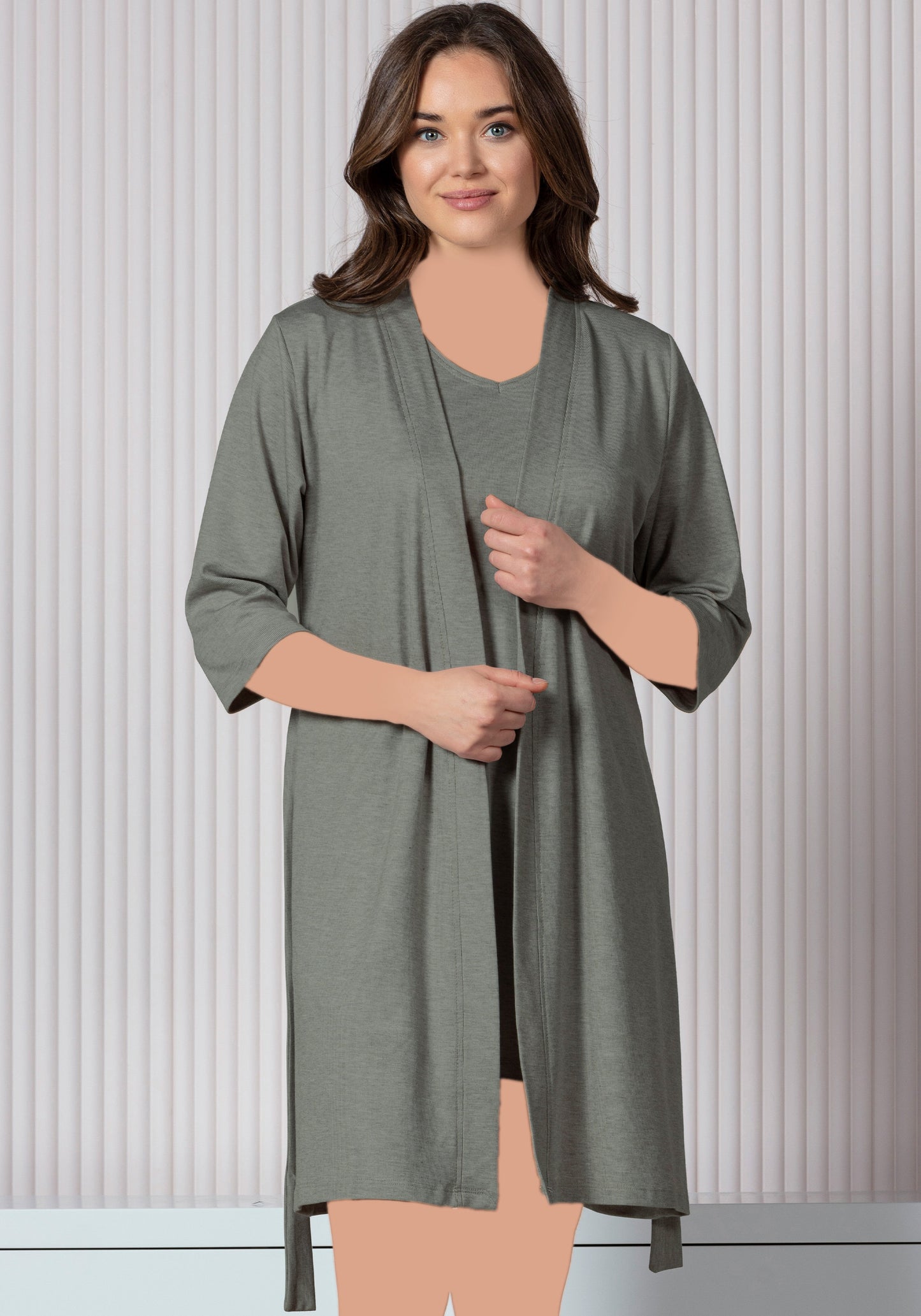 Plus Size Short Nighty And Robe Set