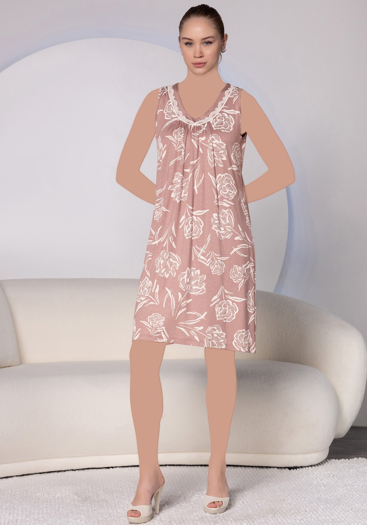Plus Size Sleeveless Nighty