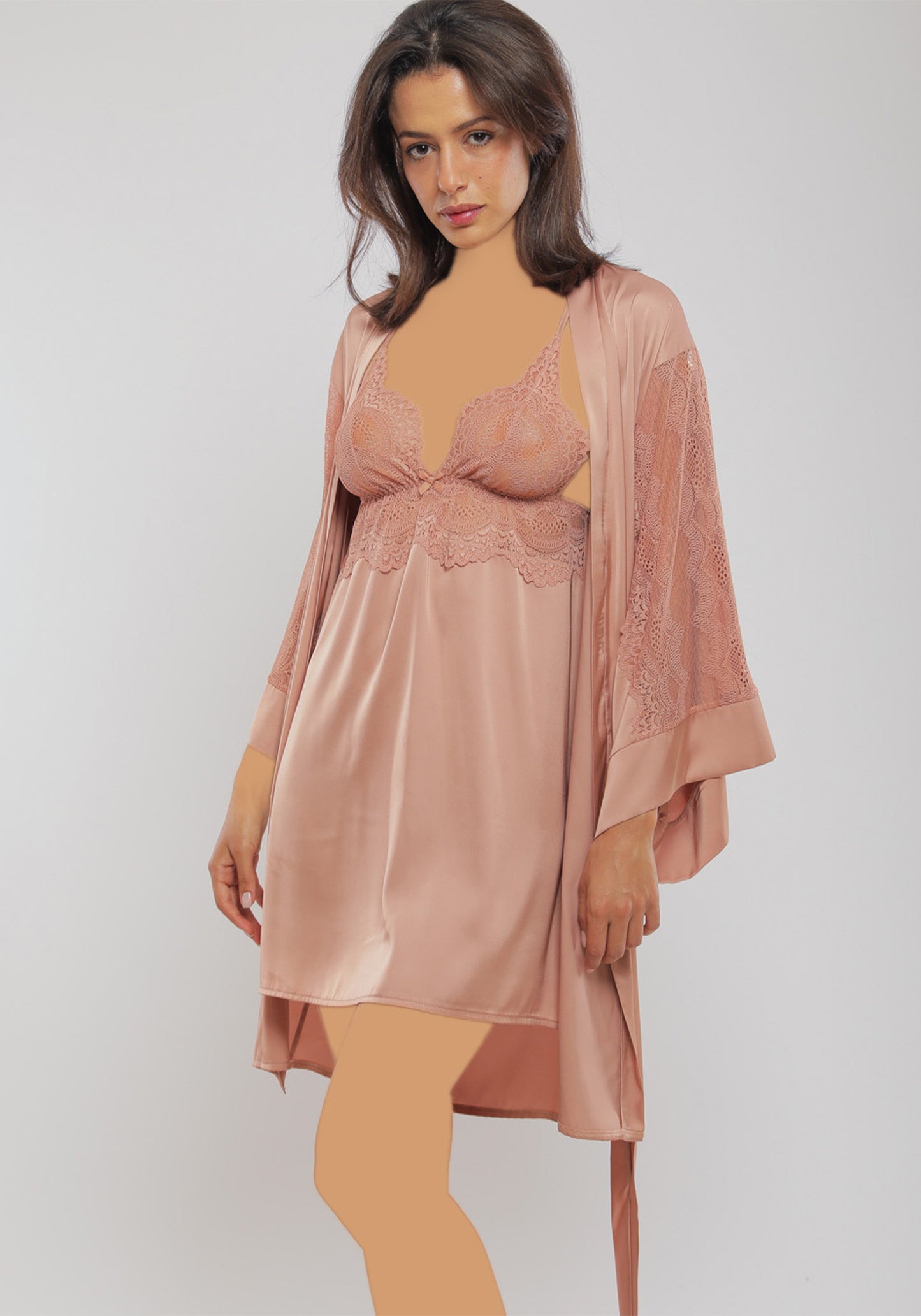 LNGR Satin Robe Set