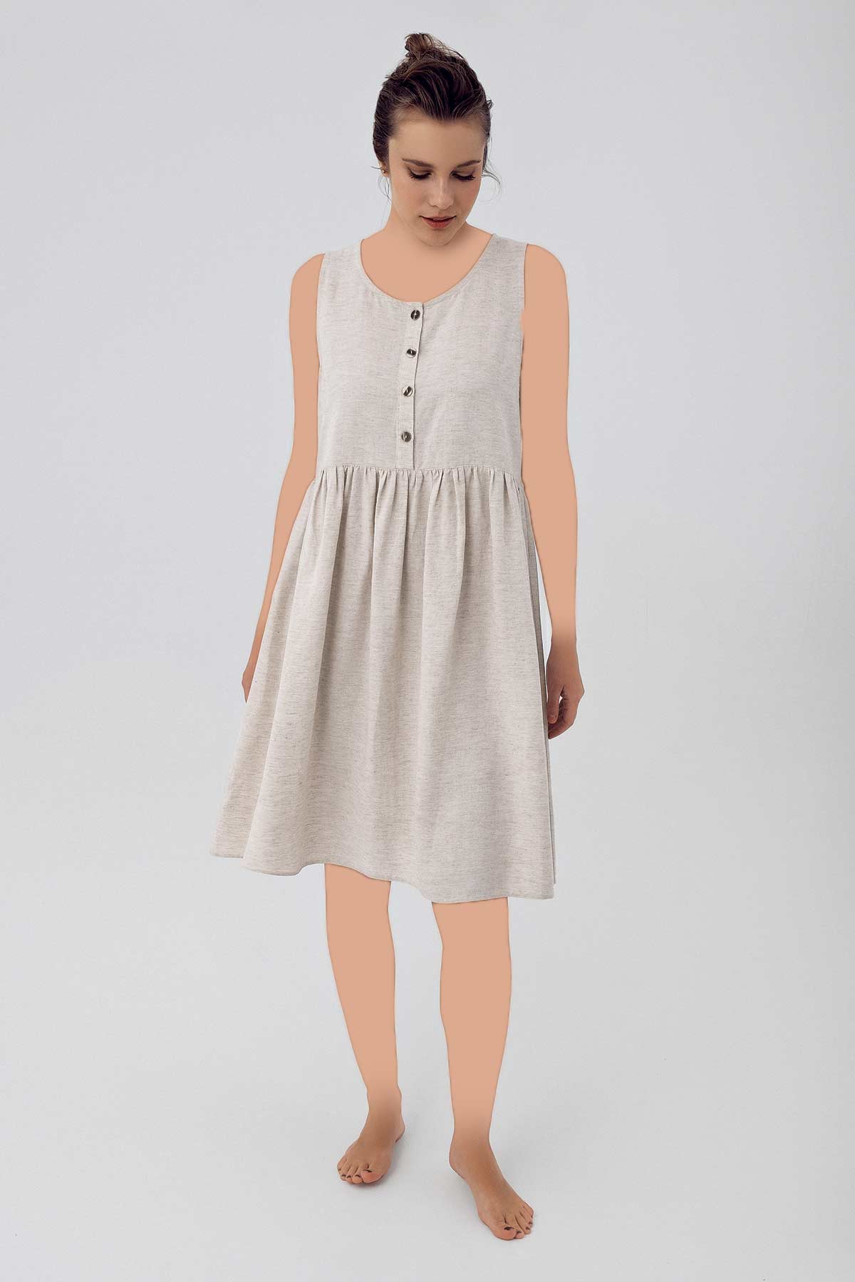 Maternal Linen Sleeveless Dress