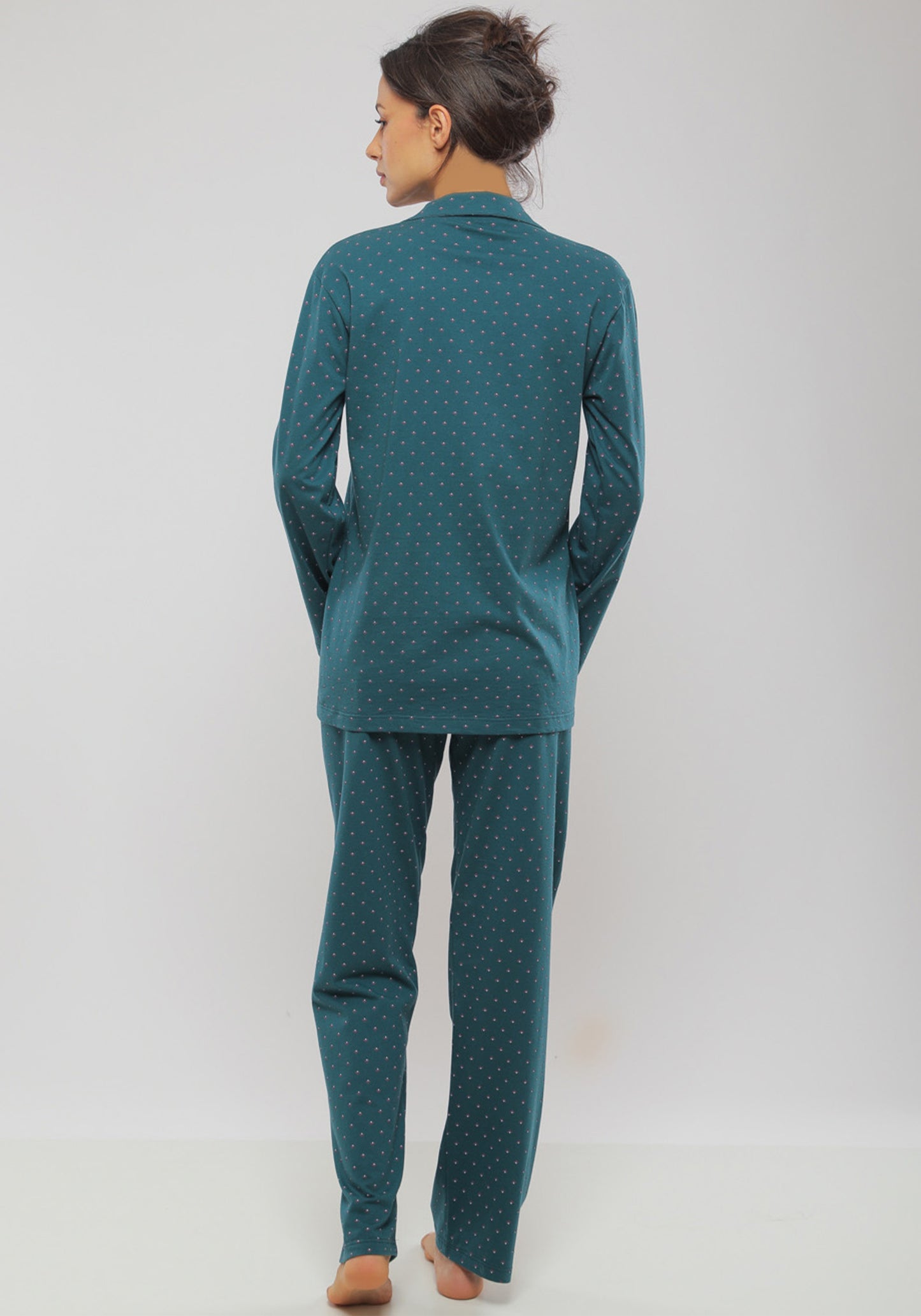 S&L Collar Button Long Sleeve Pajama