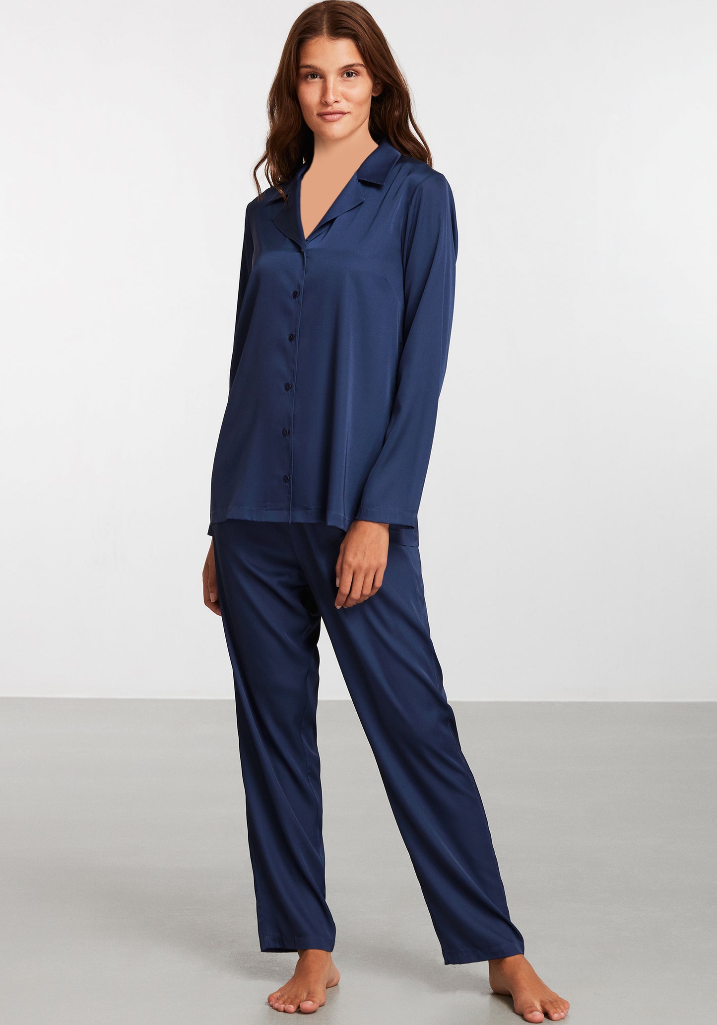 LNGR Satin Collar Button Pajama